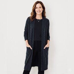 Loft Plus Elegant Open Front Long Cardigan Size 16-18